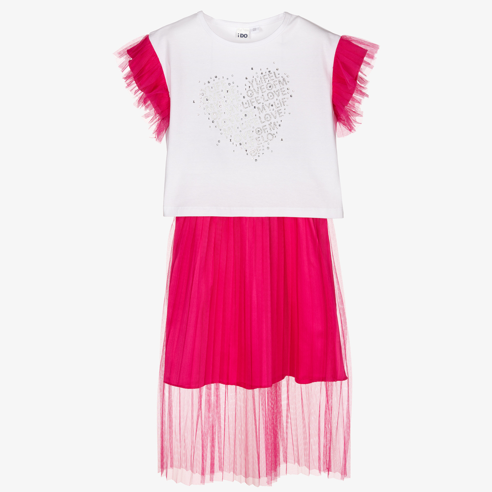 iDO Baby - Girls Pink Tulle Skirt Set | Childrensalon