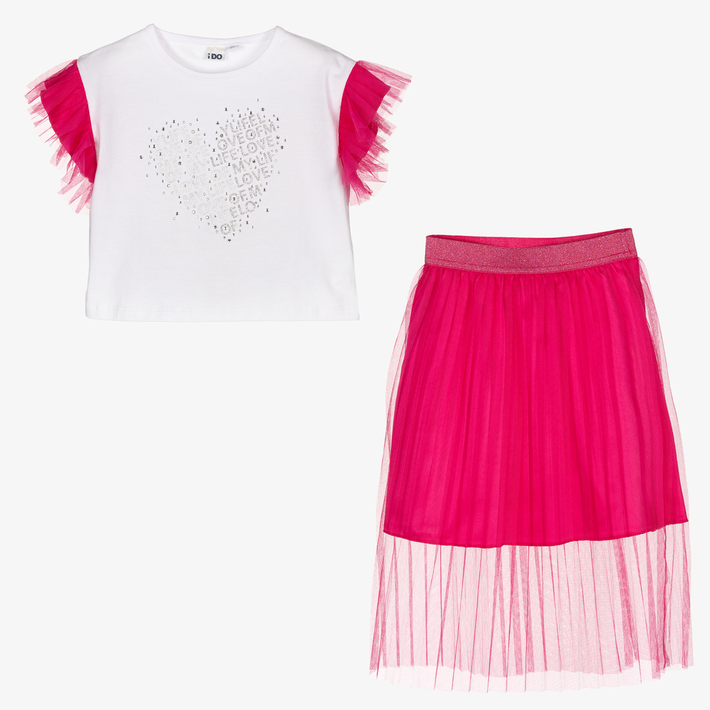 iDO Baby Girls Pink Tulle Skirt Set Childrensalon Outlet