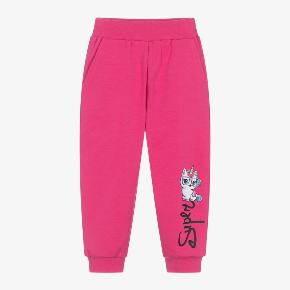 iDO Baby-Girls Pink Unicorn Cotton Joggers | Childrensalon Outlet