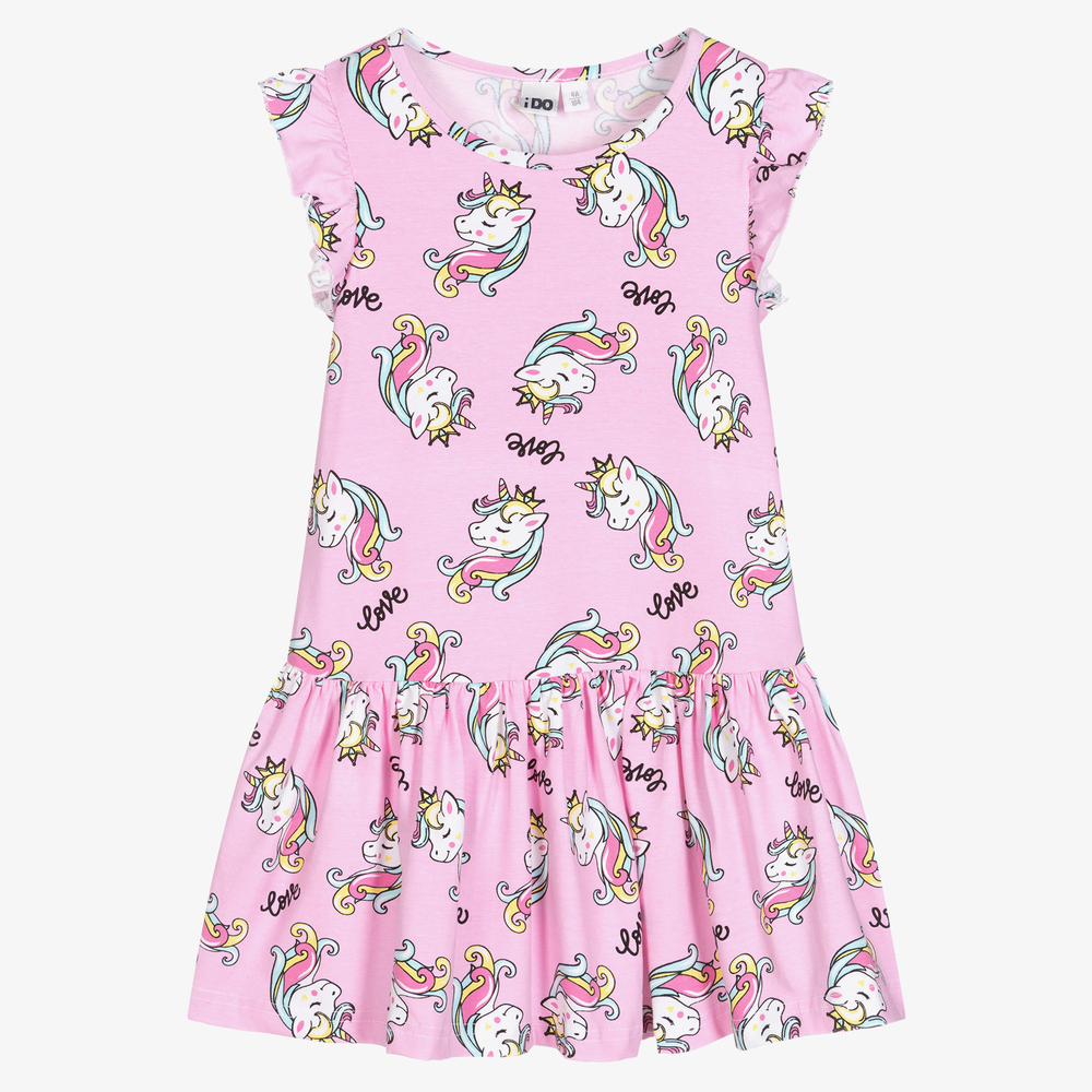 iDO Малыши-Розовое платье с единорогами для девочек | Childrensalon Outlet