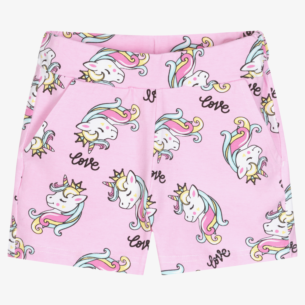 iDO Baby - Girls Pink Unicorn Shorts | Childrensalon