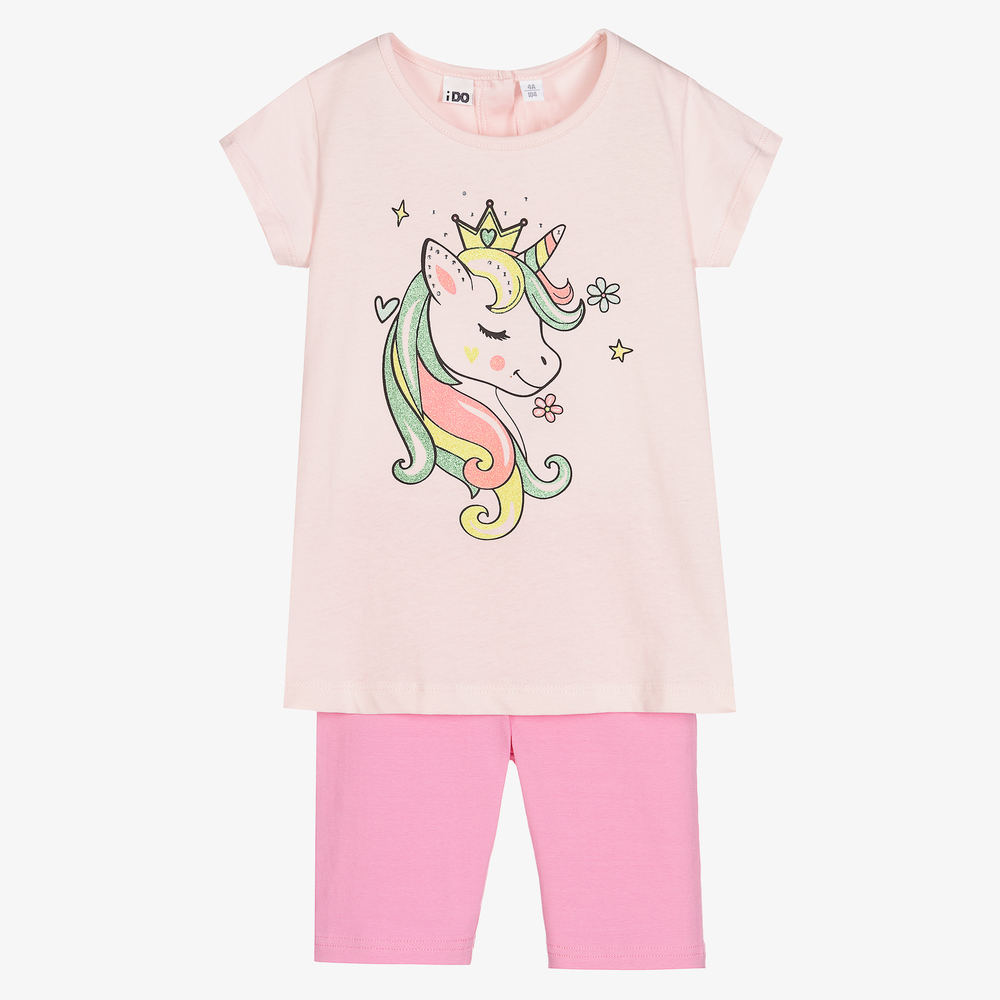 iDO Baby - Rosa Shorts-Set mit Einhorn (M) | Childrensalon