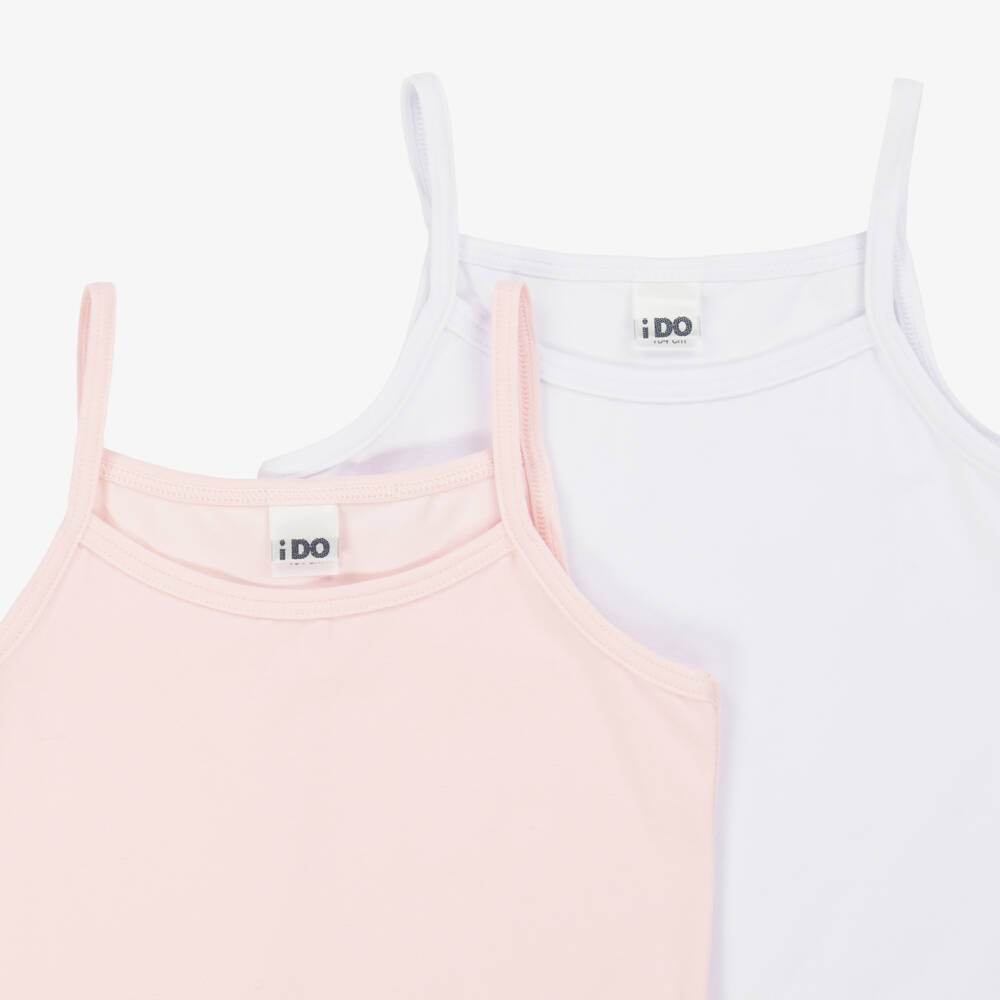 آي دو Junior-طقم صديري بناتي وردي وأبيض | Childrensalon Outlet