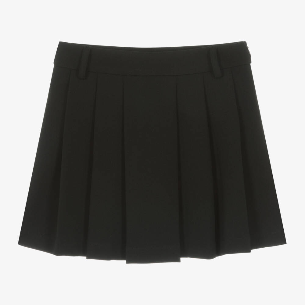 iDO Junior-Girls Pleated Black Crêpe Skirt | Childrensalon Outlet