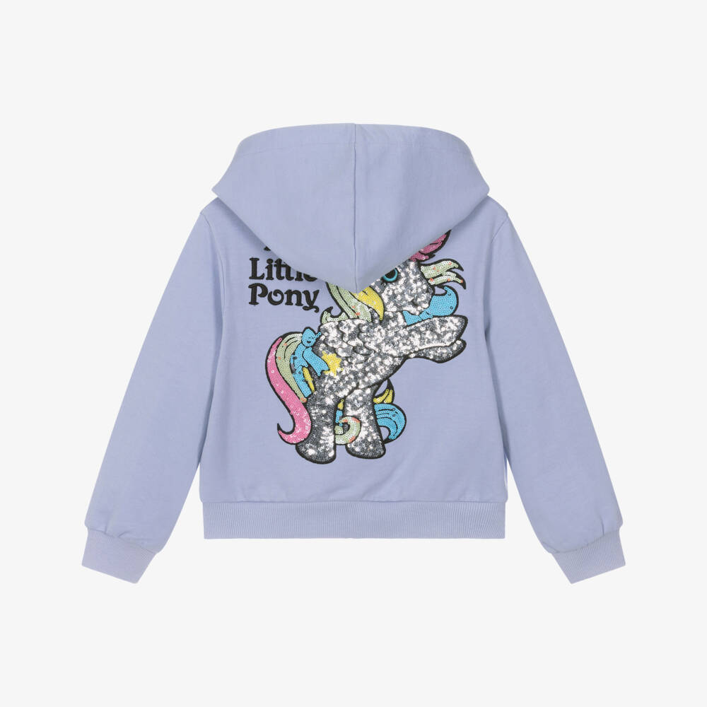 iDO Baby-Girls Purple Cotton Pony Zip Hoodie | Childrensalon Outlet