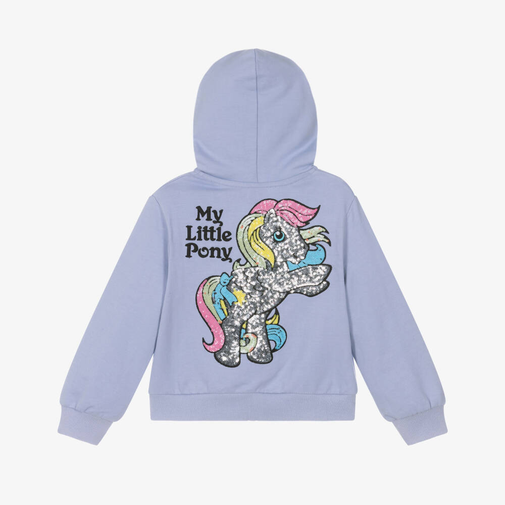 iDO Baby-Girls Purple Cotton Pony Zip Hoodie | Childrensalon Outlet