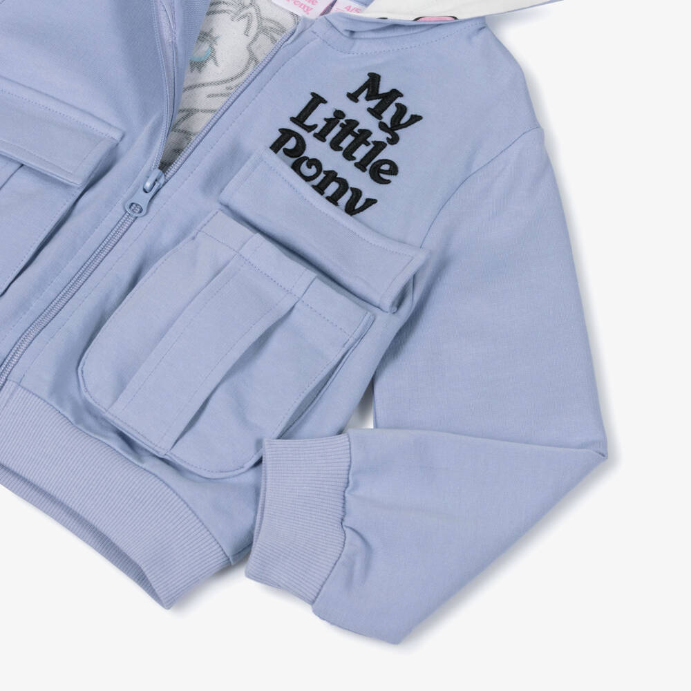 iDO Baby-Girls Purple Cotton Pony Zip Hoodie | Childrensalon Outlet