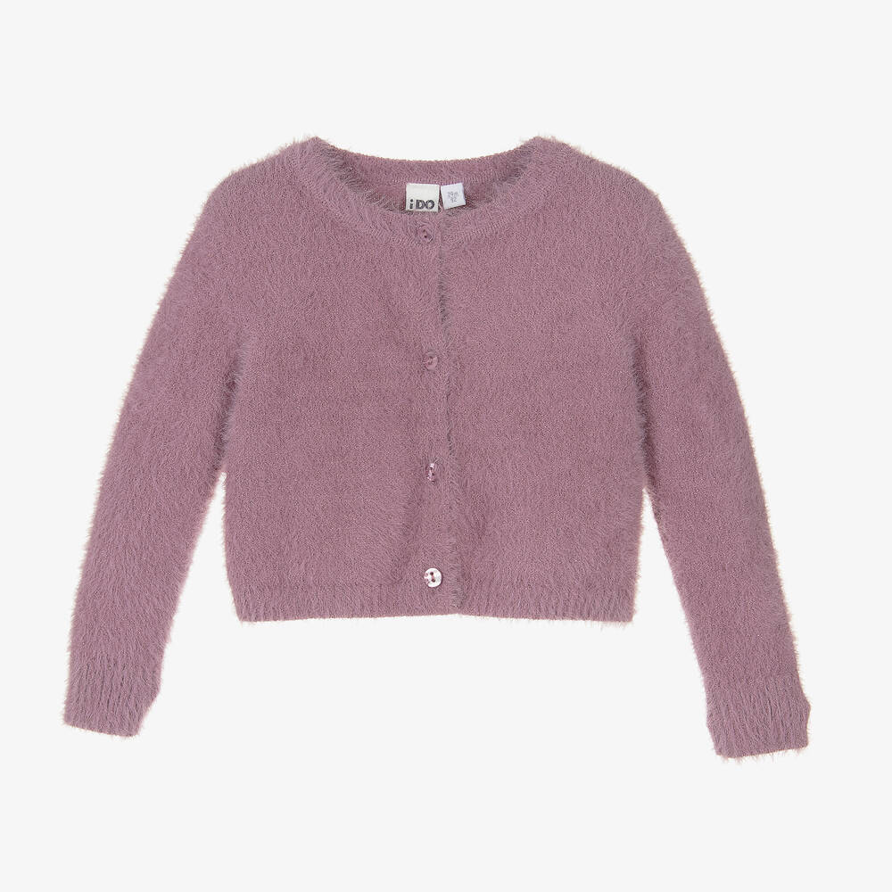 iDO Baby - Cardigan violet en maille duveteuse | Childrensalon