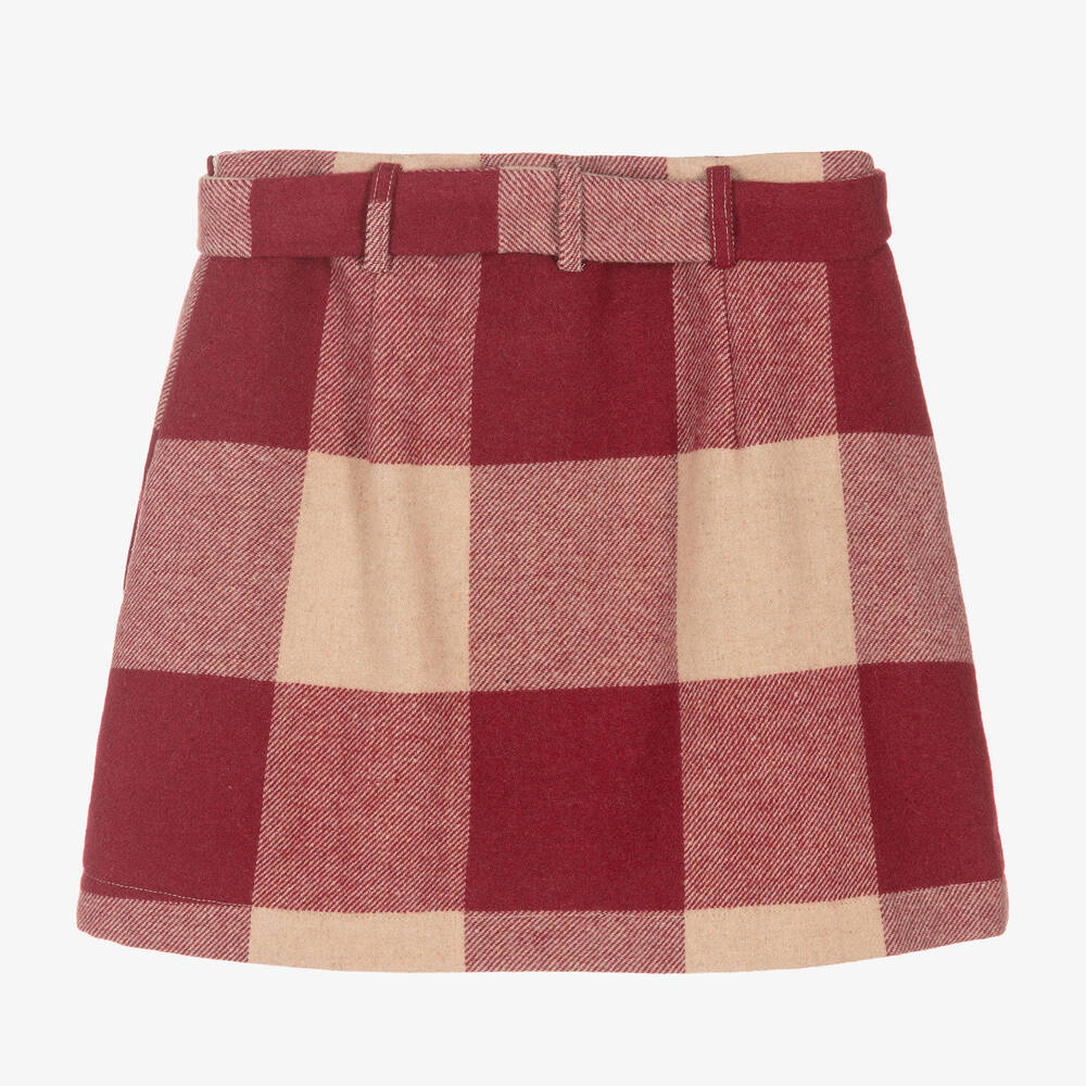 iDO Junior-تنورة مزيج صوف لون أحمر وبيج | Childrensalon Outlet
