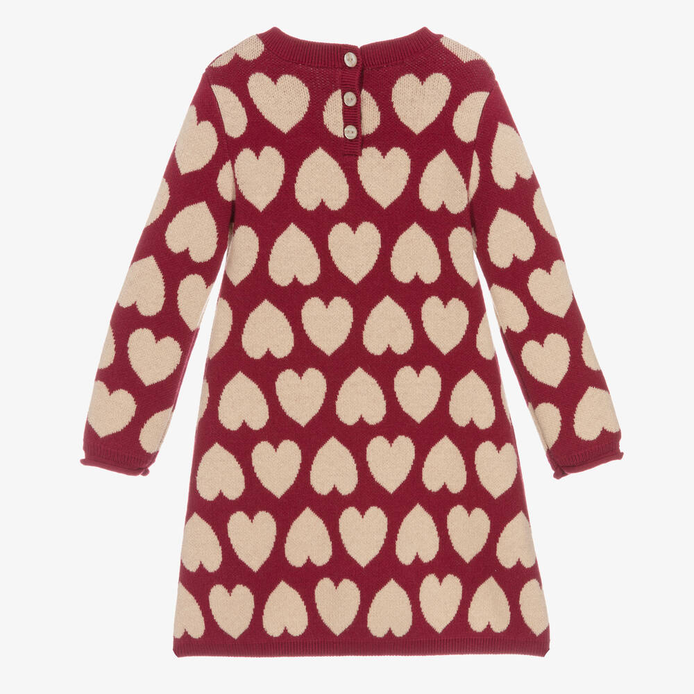 iDO Малыши-Красное платье с бежевыми сердечками | Childrensalon Outlet