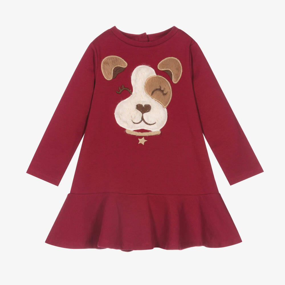 iDO Baby - Rotes Baumwollkleid für Mädchen | Childrensalon