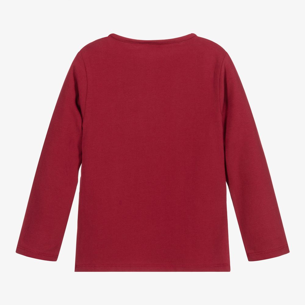 iDO Baby-توب قطن جيرسي لون أحمر للبنات | Childrensalon Outlet