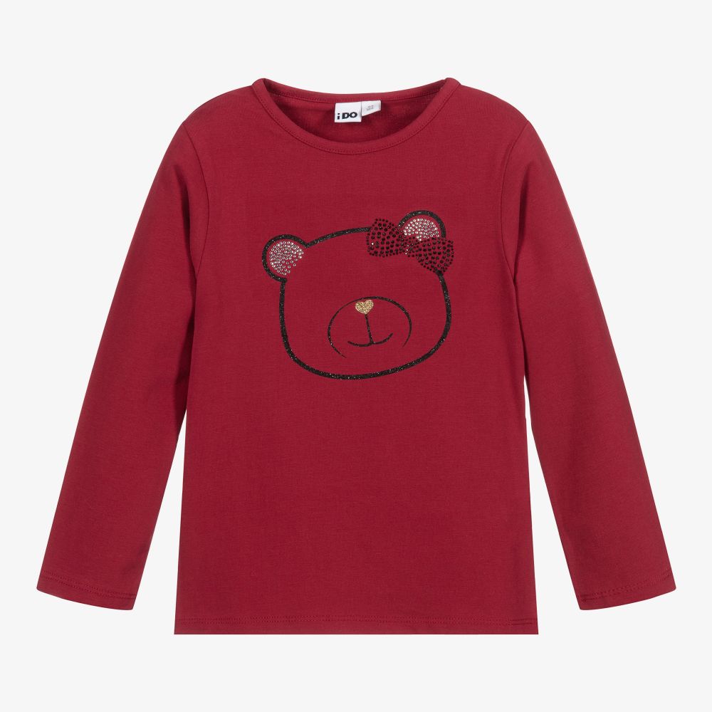 iDO Baby-Girls Red Cotton Jersey Top | Childrensalon Outlet