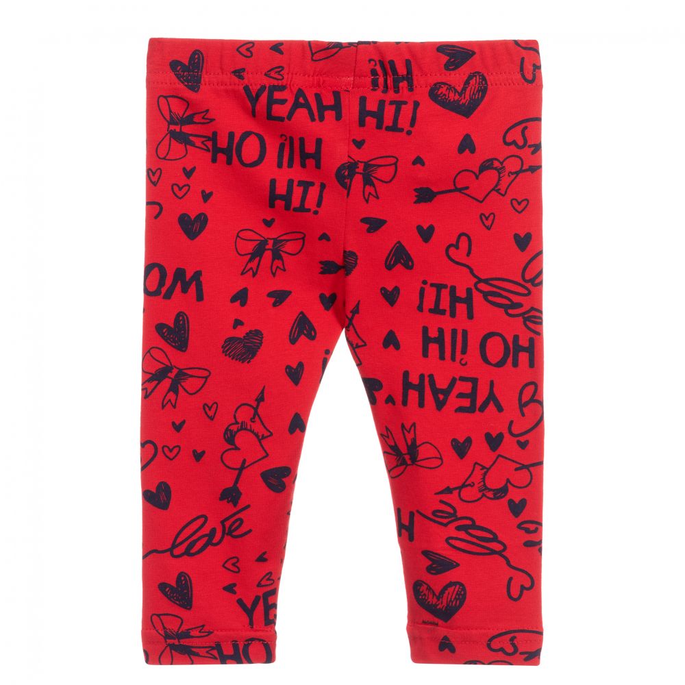 iDO Малыши-Girls Red Cotton Leggings | Childrensalon Outlet