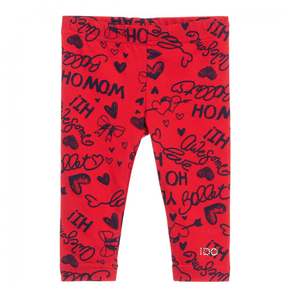 iDO Baby - Girls Red Cotton Leggings | Childrensalon