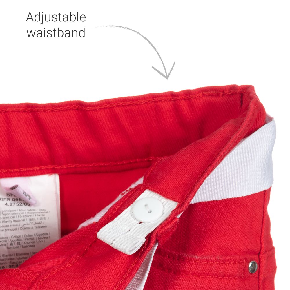 iDO Baby-Girls Red Denim Shorts | Childrensalon Outlet