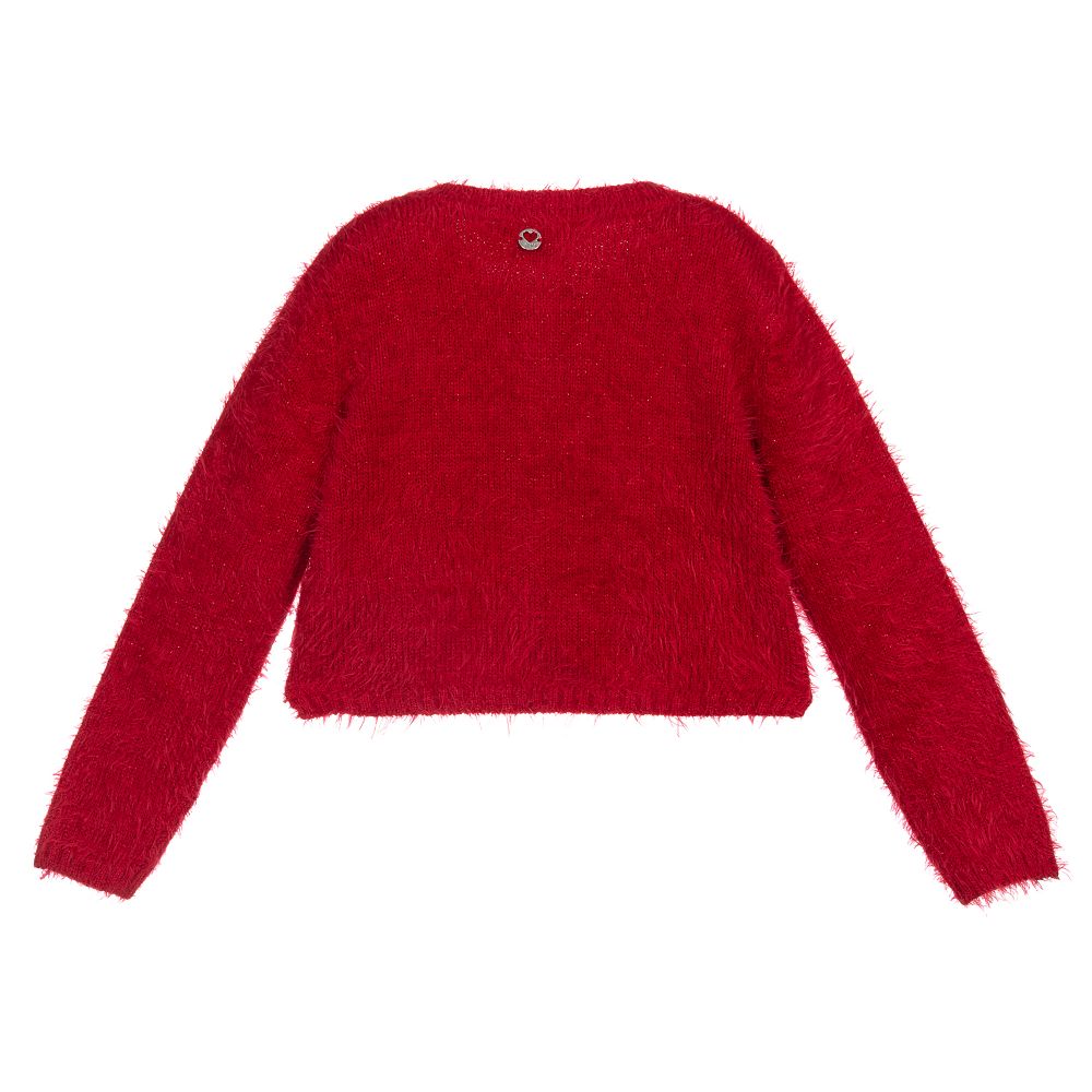 Red fuzzy clearance cardigan