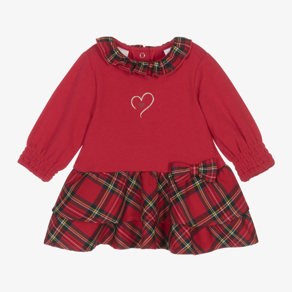 iDO Мини-Girls Red Tartan Ruffle Dress | Childrensalon Outlet