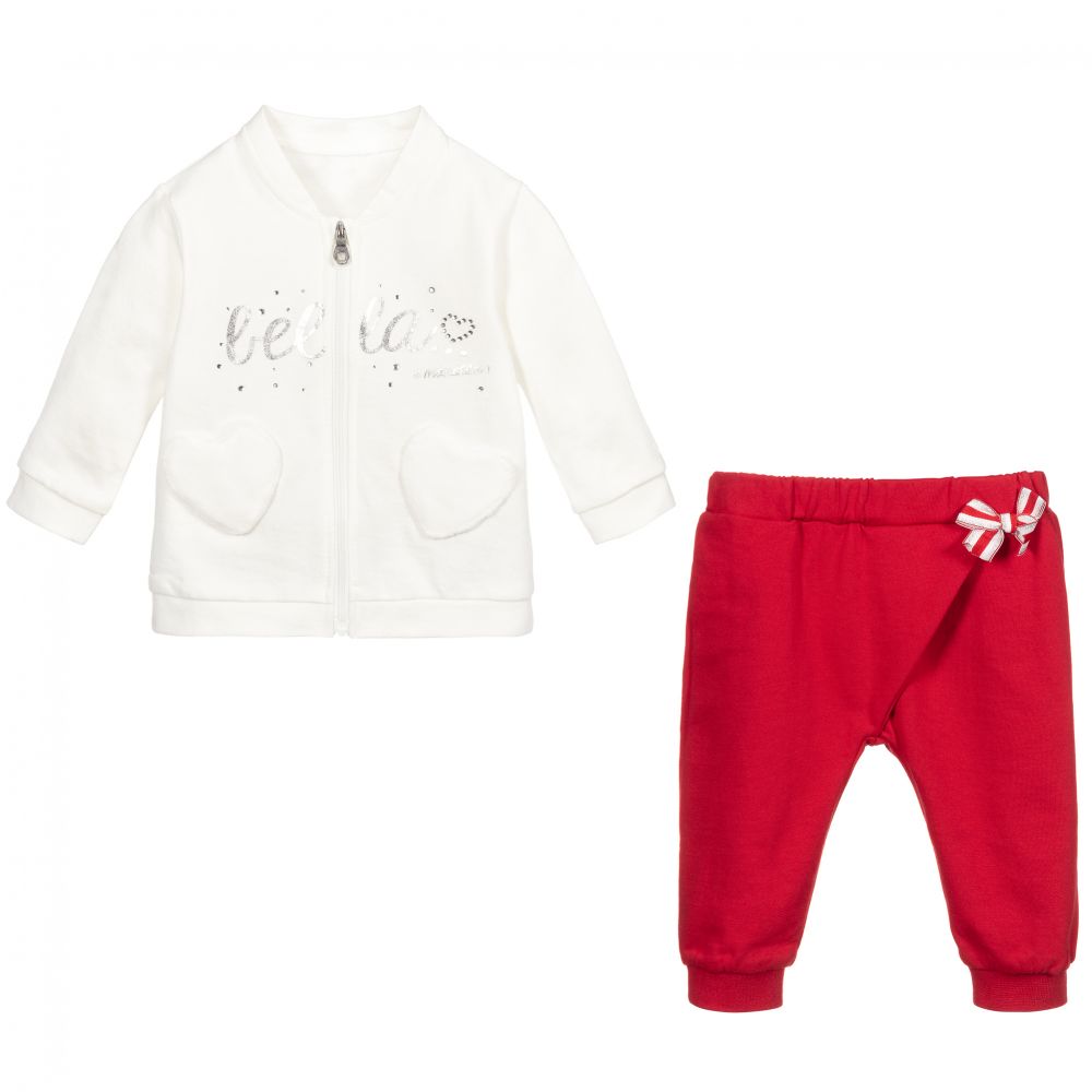 iDO Мини-Girls Red & White Tracksuit | Childrensalon Outlet
