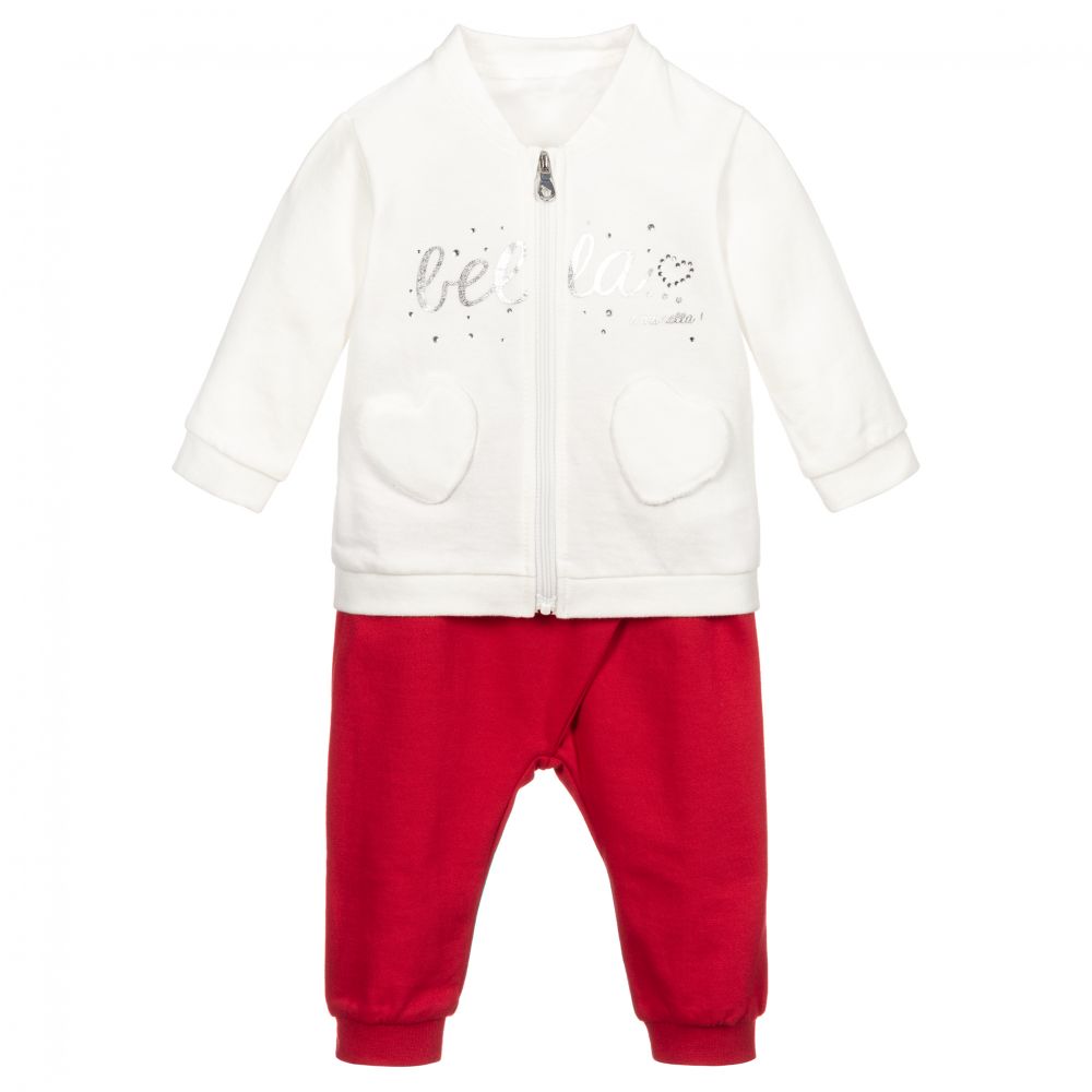 iDO Mini - Girls Red & White Tracksuit | Childrensalon