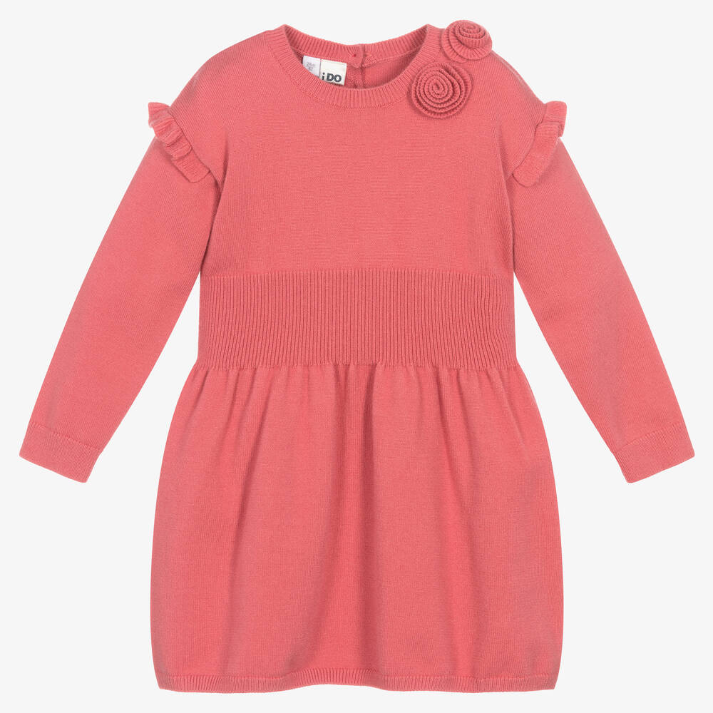 iDO Baby - Girls Rose Pink Knitted Dress | Childrensalon