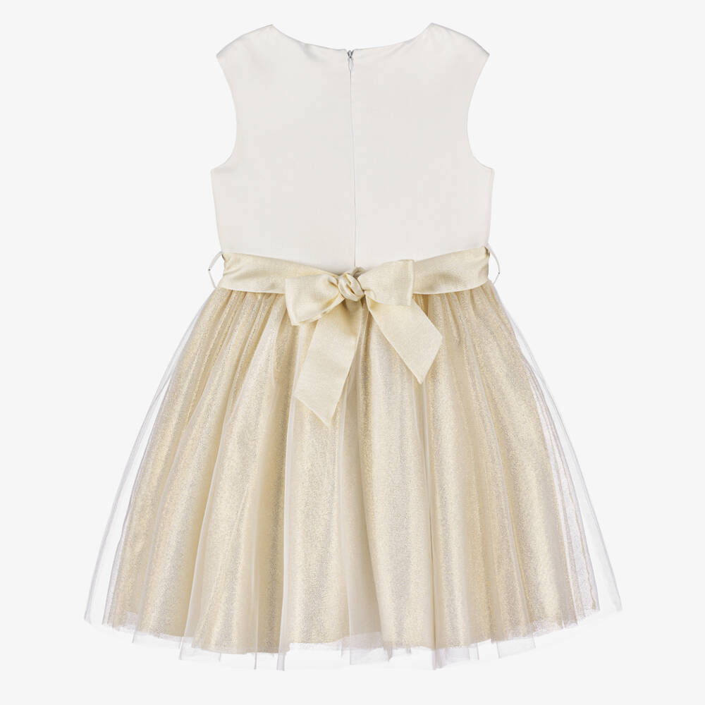 iDO Junior-Girls Satin & Tulle Ivory Dream | Childrensalon Outlet