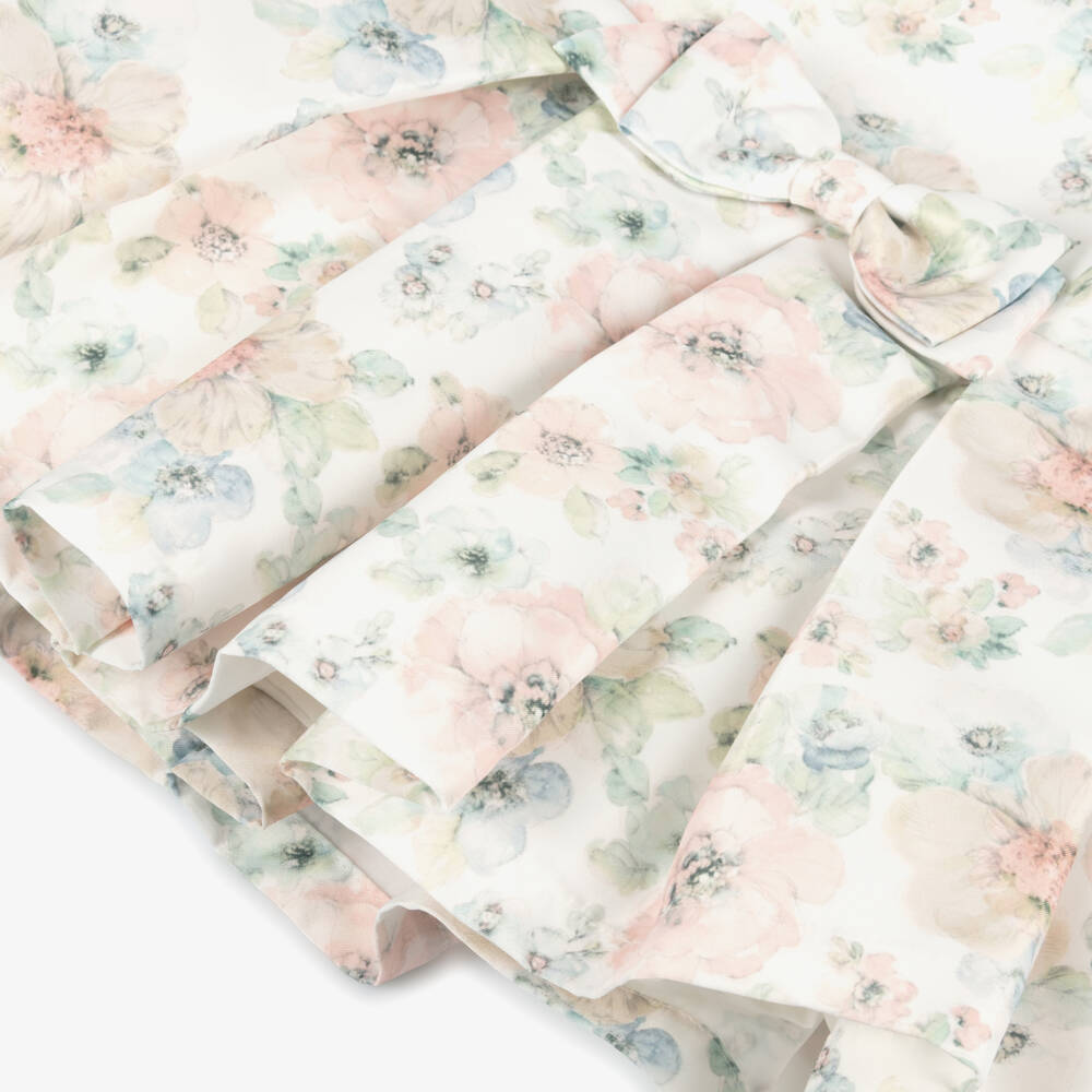 iDO Mini-Girls Silky Satin Floral Dress | Childrensalon Outlet