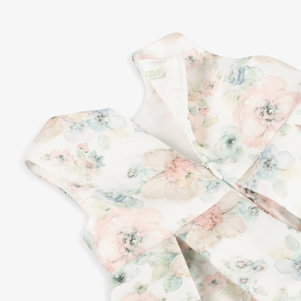 iDO Mini-Girls Silky Satin Floral Dress | Childrensalon Outlet