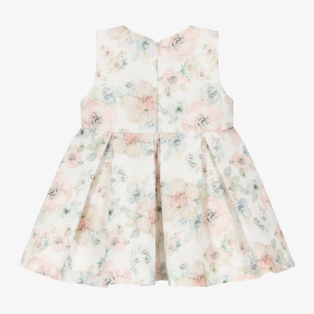 iDO Mini-Girls Silky Satin Floral Dress | Childrensalon Outlet