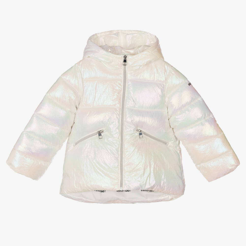 iDO Baby - Girls Silver Puffer Jacket | Childrensalon