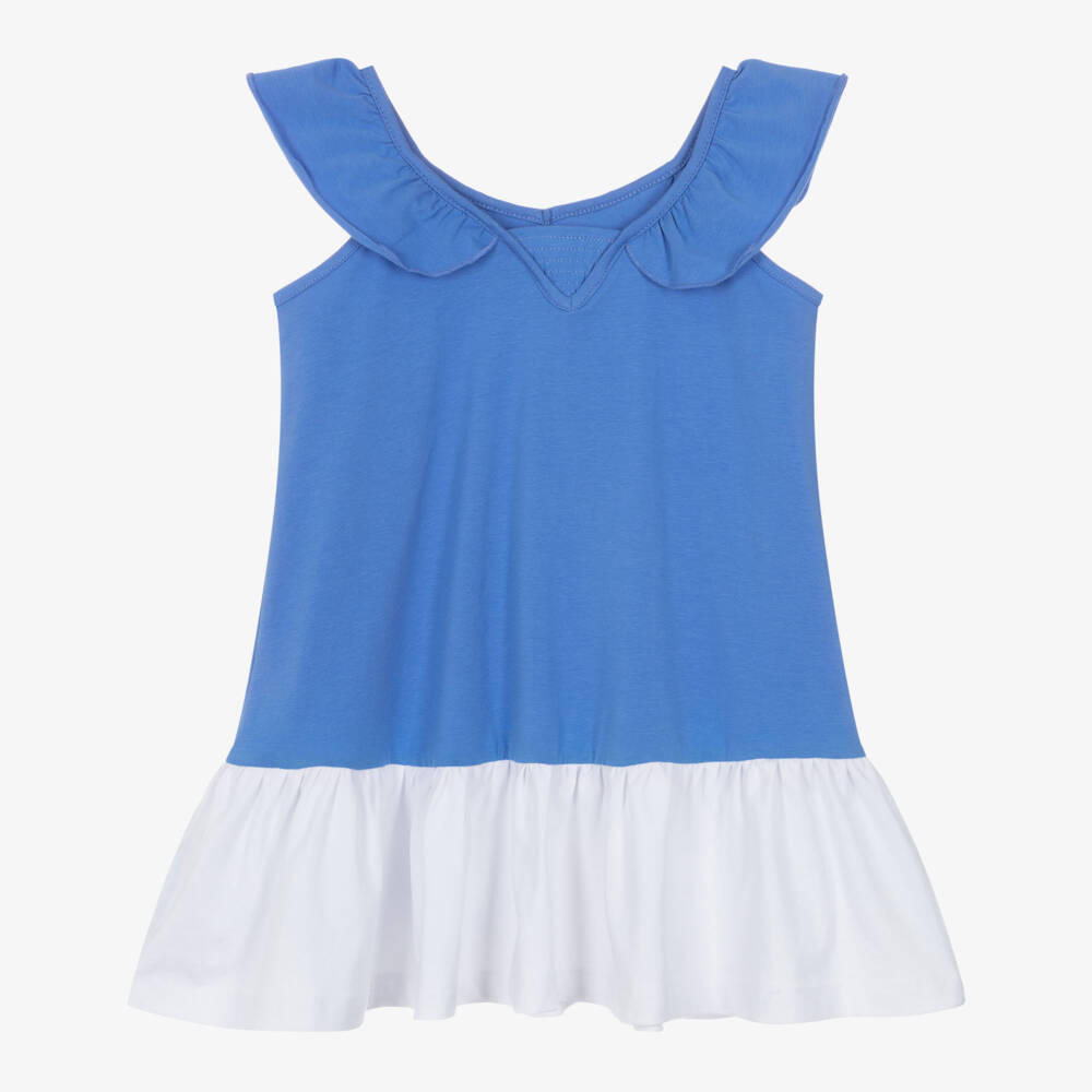 iDO Baby-Girls' Sky-Blue Cotton Sundress | Childrensalon Outlet