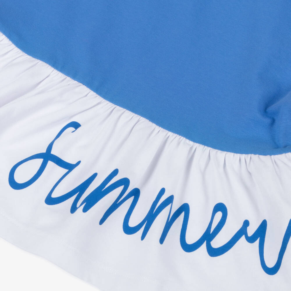 iDO Baby-Girls' Sky-Blue Cotton Sundress | Childrensalon Outlet