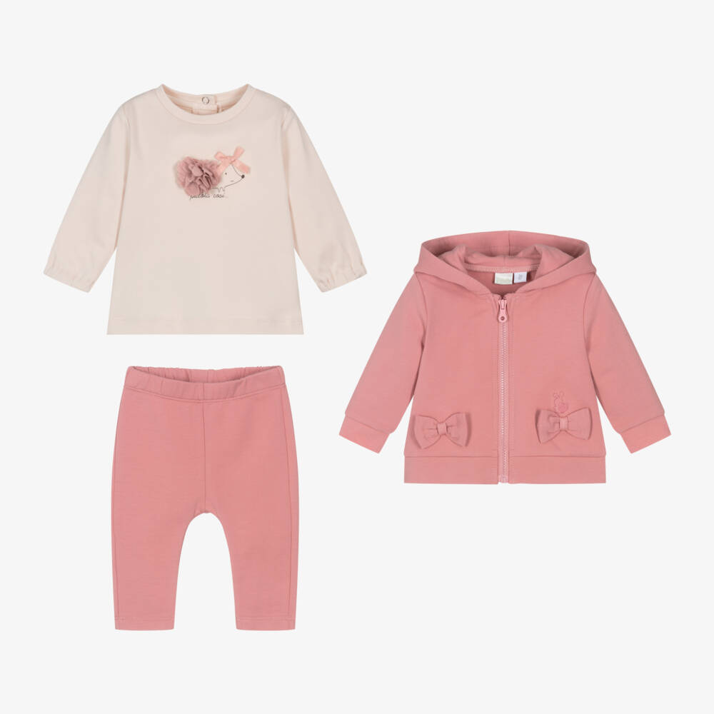 iDO Mini-Girls Soft Pink Cotton Lounge Set | Childrensalon Outlet