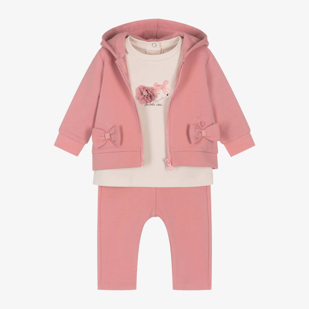 iDO Mini-Girls Soft Pink Cotton Lounge Set | Childrensalon Outlet