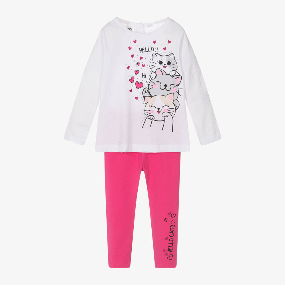 iDO Baby-Girls Soft Pink & White Legging Duo | Childrensalon Outlet