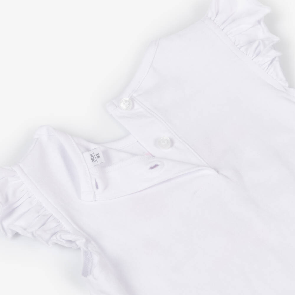 iDO Baby-Girls Sparkling White Cotton Tee | Childrensalon Outlet