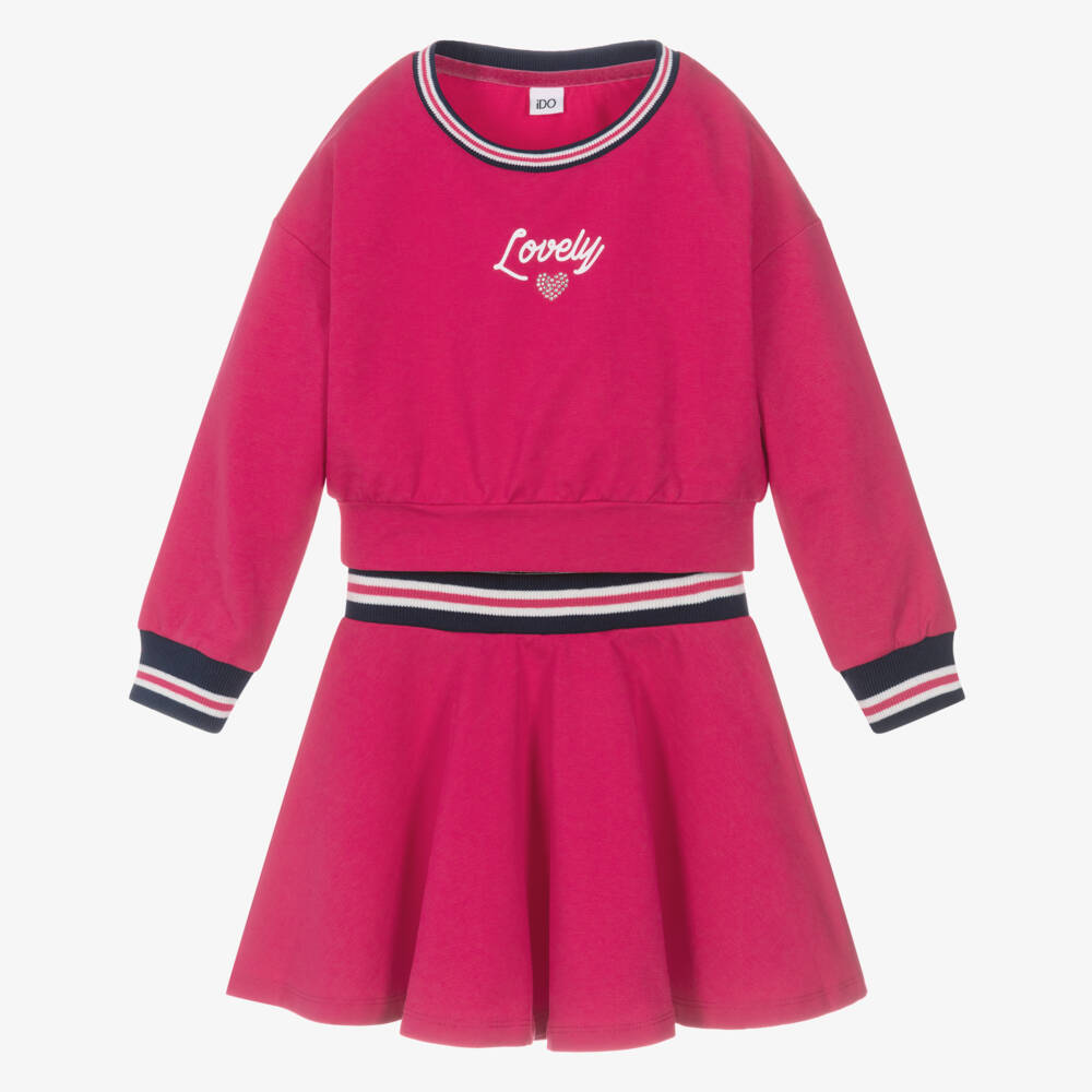 iDO-Girls Sporty Pink Skirt Ensemble | Childrensalon Outlet