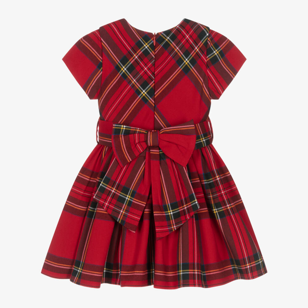 iDO Baby-فستان تارتان قطن لون أحمر | Childrensalon Outlet