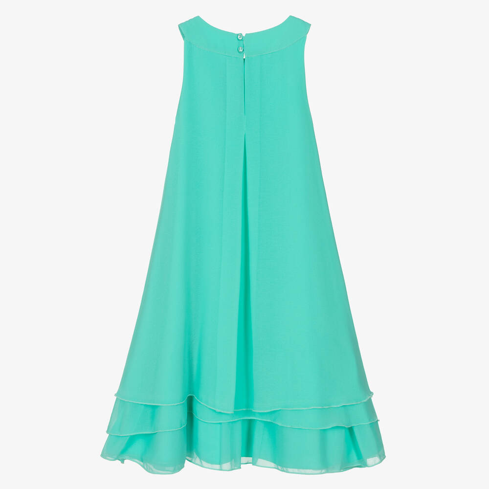 Turquoise chiffon dress sales