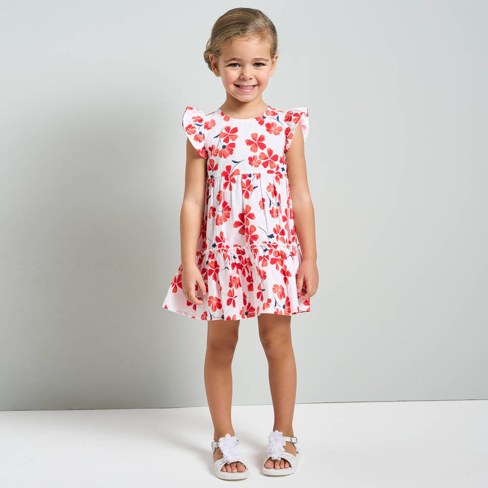 iDO Baby-Girls Whimsical Red Floral Dress | Childrensalon Outlet