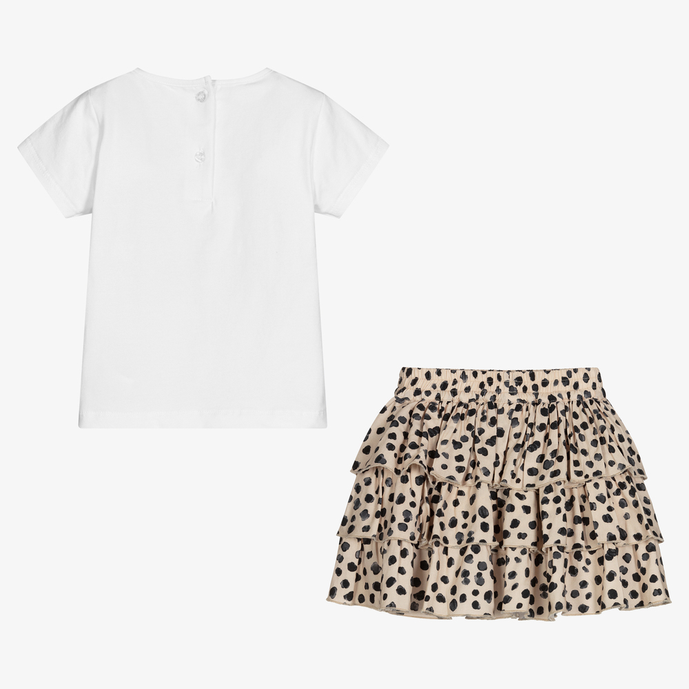iDO Baby-Girls White & Beige Skirt Set | Childrensalon Outlet