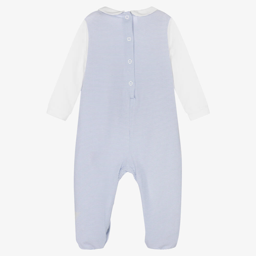 آي دو Mini-بيبي غرو قطن جيرسي مقلم لون أبيض وأزرق | Childrensalon Outlet