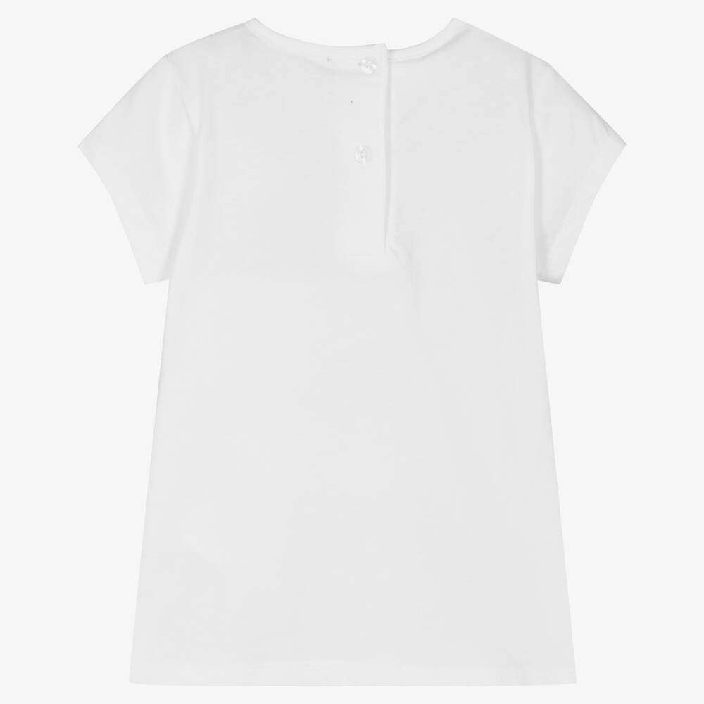 iDO Малыши-Белая хлопковая футболка с бабочкой | Childrensalon Outlet
