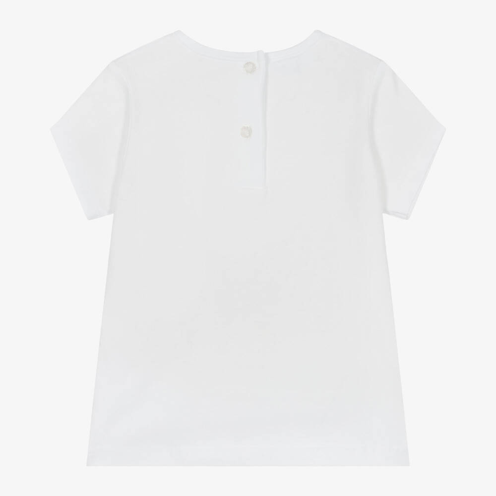 iDO Baby-Girls White Cotton Be You T-Shirt | Childrensalon Outlet