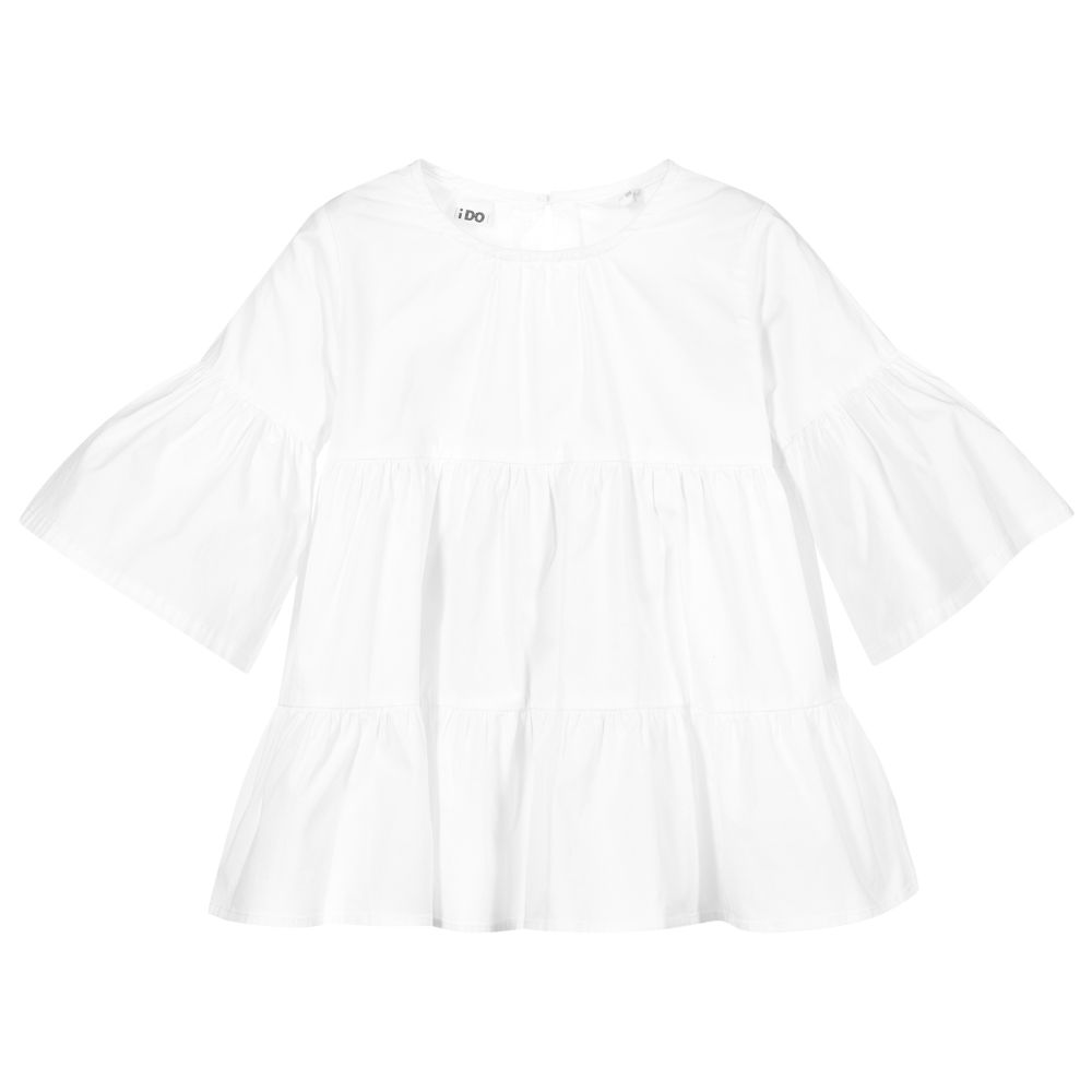 iDO Junior Blouse blanche en coton Fille Childrensalon Outlet