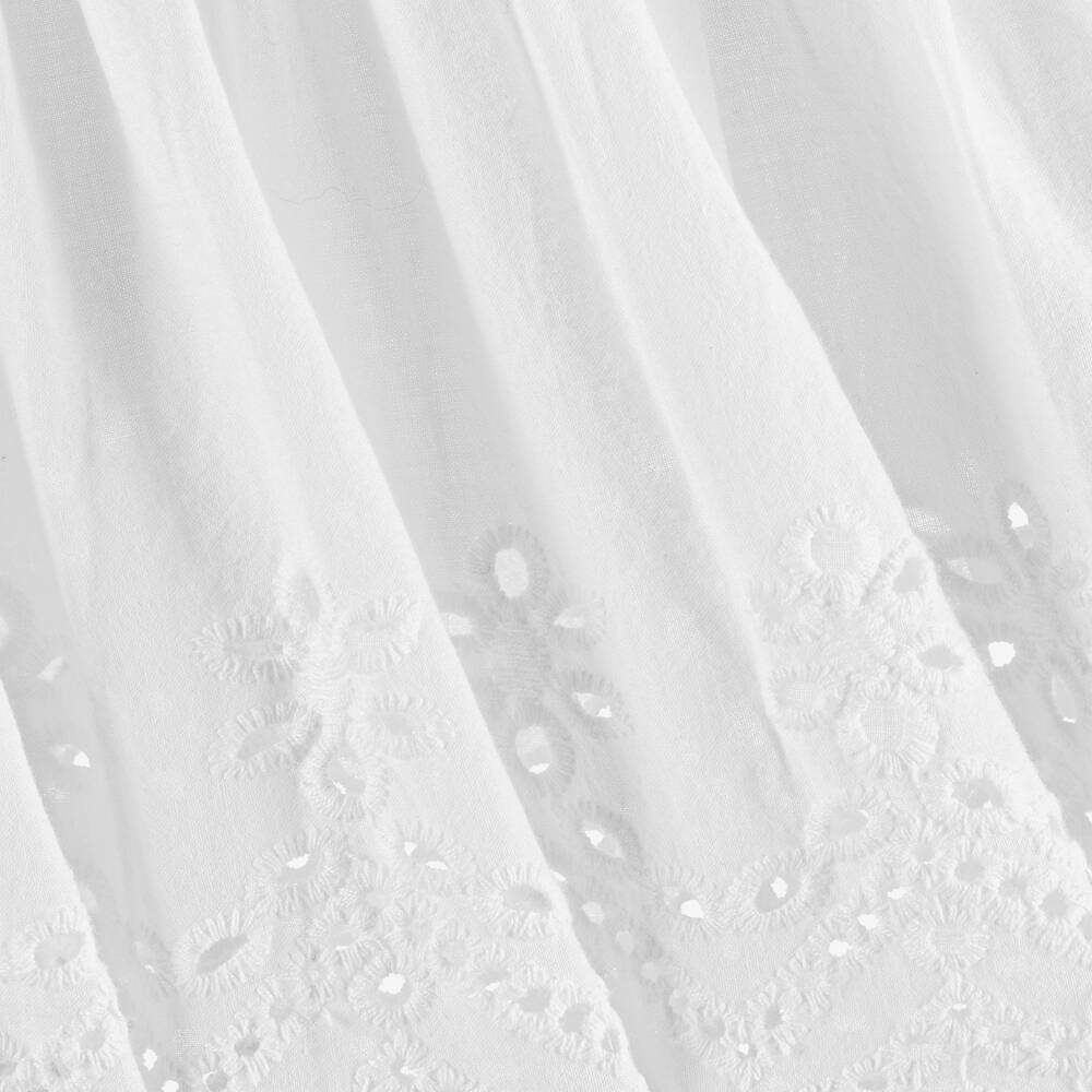 iDO Baby-Girls White Cotton Broderie Anglaise T-Shirt | Childrensalon Outlet