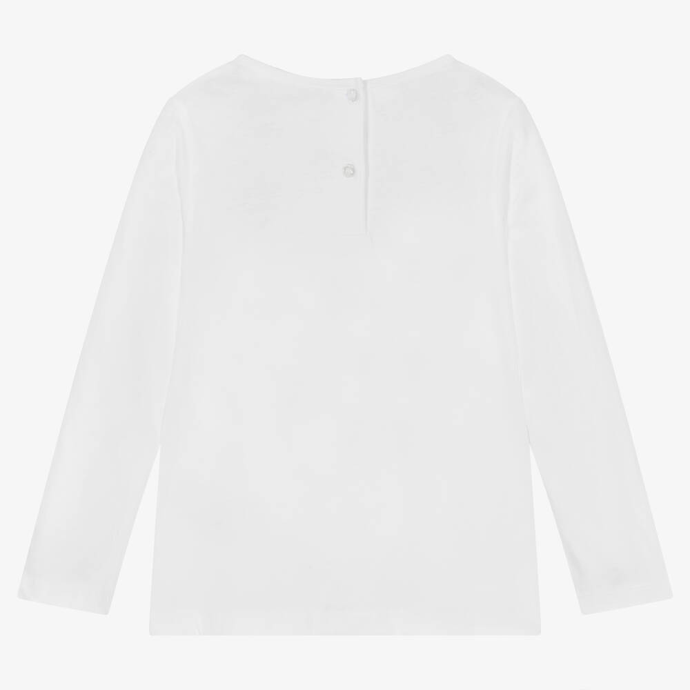 iDO Малыши-Белый хлопковый топ с бабочками | Childrensalon Outlet