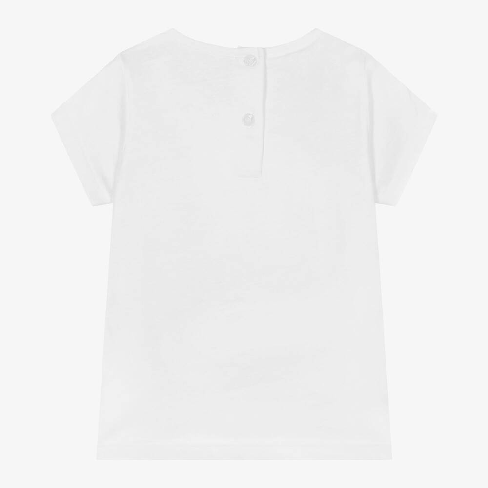 iDO Girls White Cotton Floral T Shirt