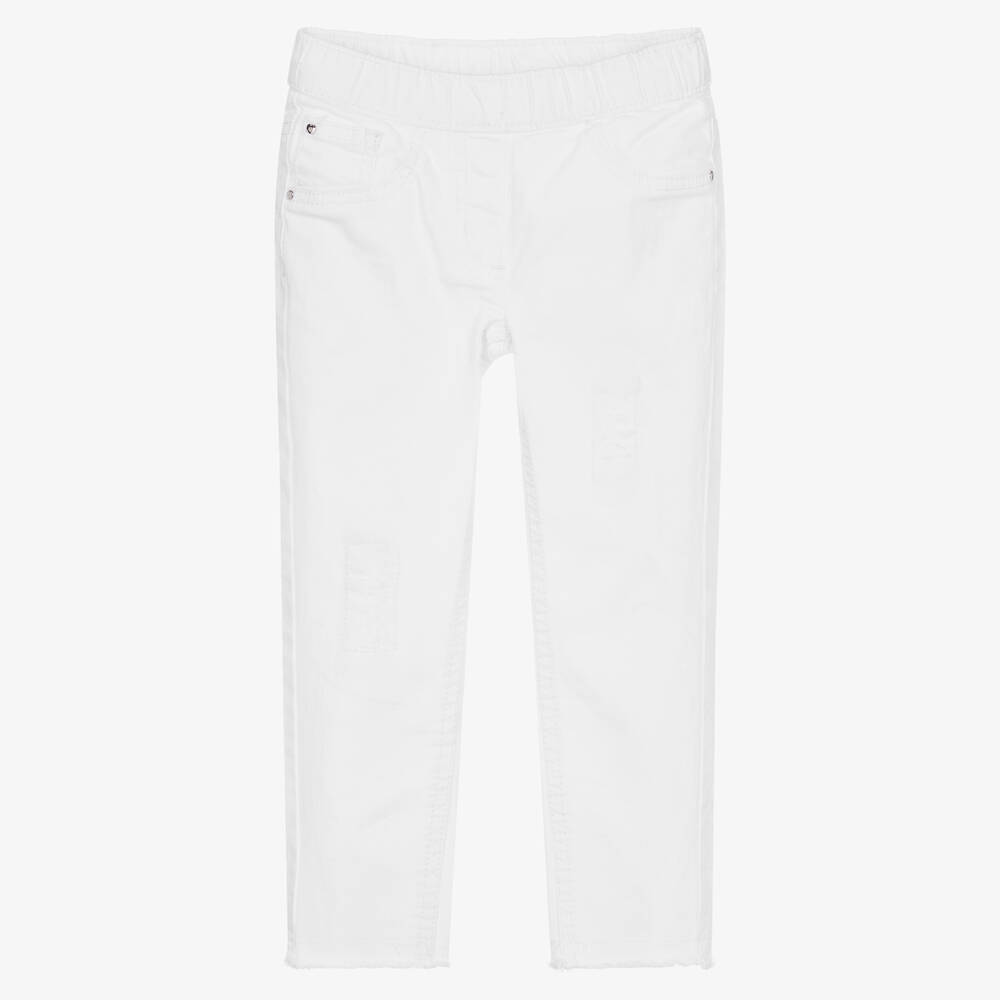 iDO Baby - Girls White Cotton Jeggings | Childrensalon