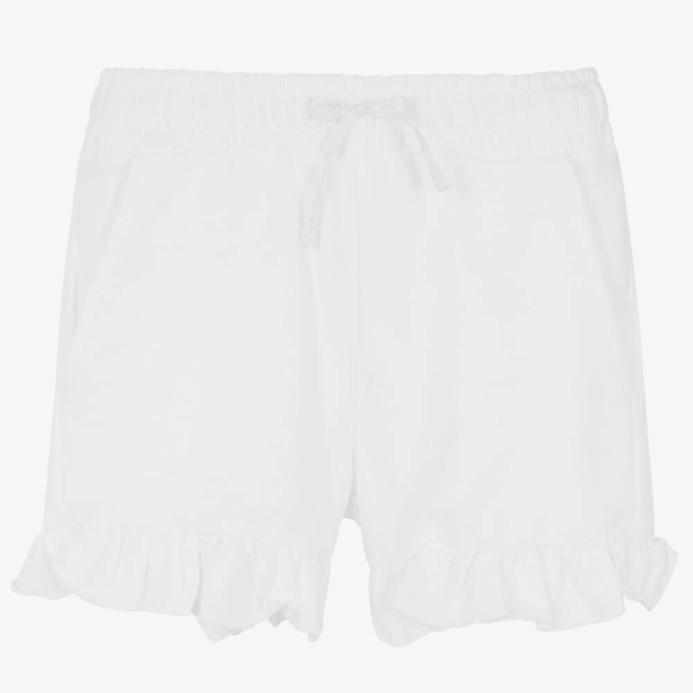iDO Baby - Girls White Cotton Shorts | Childrensalon